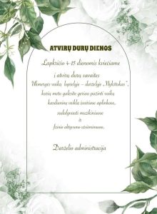 Atvirų durų dienos Ukmergės vaikų lopšelyje-darželyje "Nykštukas" @ Ukmergės vaikų lopšelis-darželis Nykštukas