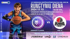 U13 berniukų krepšinio čempionatas: Ukmergės SC Jusema - Vilniaus krepšinio mokykla III @ Ukmergės Užupio pagr. mokykla