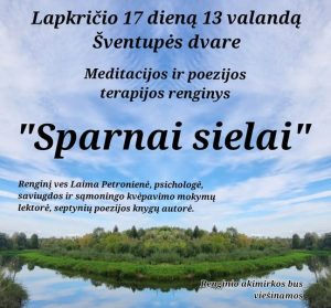 terapiniai užsiėmimai „Sparnai sielai“ @ Vl. Šlaito viešoji biblioteka, Šventupės padalinys