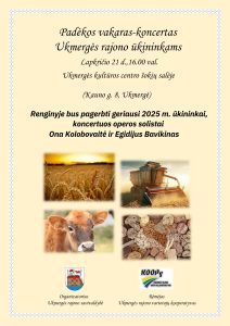 Padėkos vakaras-koncertas Ukmergės rajono ūkininkams @ Ukmergės kultūros centras
