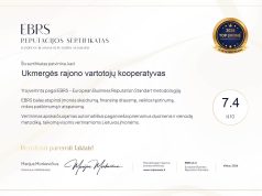 UKMERGĖS KOOPS – tarp „TOP ĮMONĖ 2026“ įvertintų įmonių!