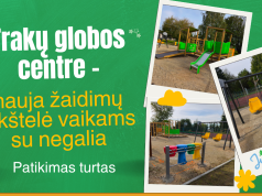 Žaidimų erdvės kūrimas vaikams su negalia: „Judėkim lauke“ projektas Trakų globos centrui