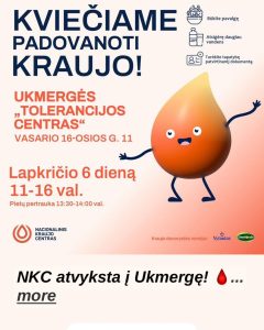 Kviečiame padovanoti kraujo... @ Ukmergės tolerancijos centras