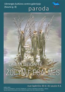 Kalėdinė L.Dzigaitės kūrybos paroda "Žolynų psalmės" @ Ukmergės kultūros centras, Dailės galerija