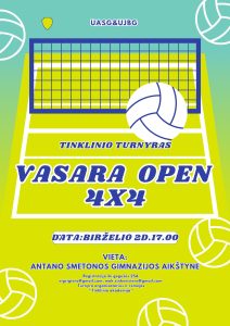 Tinklinio turnyras Vasara Open 4x4 @ A.Smetonos gimnazija