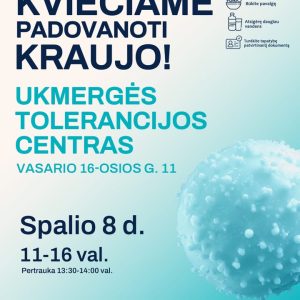 Kraujo donorystės akcija @ Ukmergės tolerancijos centras