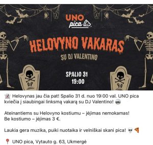 Helovyno vakaras su DJ Valentino @ Uno pica
