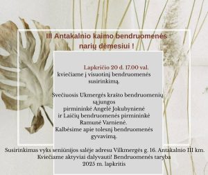 III Antakalnio bendruomenės narių susitikimas @ Antakalnio III km Seniūnija