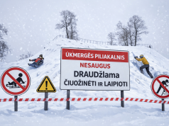 Ukmergės piliakalnis nesaugus – draudžiama čiuožinėti ir laipioti