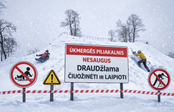 Ukmergės piliakalnis nesaugus – draudžiama čiuožinėti ir laipioti