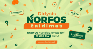 Kasdien po 5 klausimus ir šansas laimėti 10 tūkst. eurų – startuoja „Didysis NORFOS žaidimas“