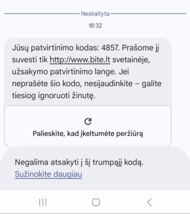Sukčių žinutė_Bitė Lietuva nuotr.