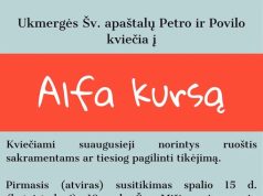 Ukmergėje suaugusieji kviečiami į ALFA kursą